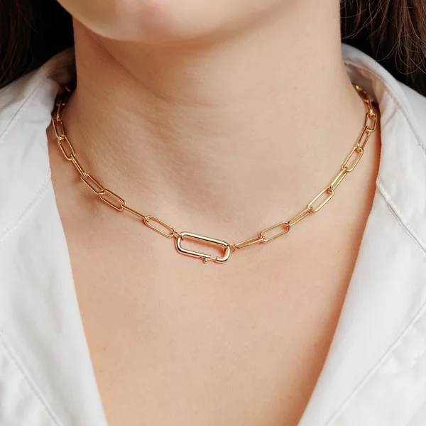 ELM Lant Zale mari dreptunghiulare - 38 cm - Argint 925 placat cu Aur Galben 18K