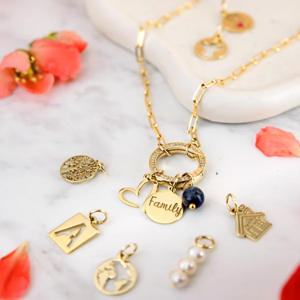 ELM-Origin – Lănțișor bază MINI PAPERCLIP – Argint placat cu Aur Galben 18K