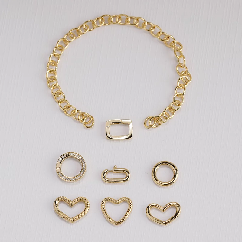 ELM-Round – Brățară bază ROLO – Argint placat cu Aur Galben 18K picture - 2