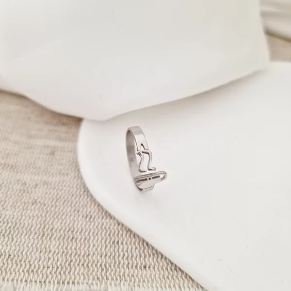 Inel Coffee Addict - Model cu simbol cana si aburi - Argint 925 Rodiat