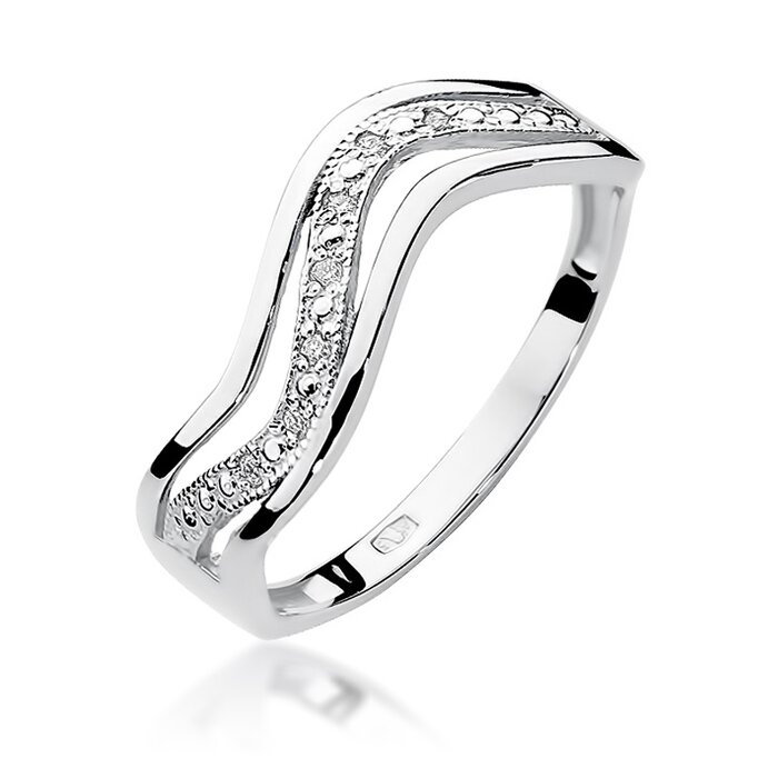 Inel colectia Luxury Aur Galben/Alb 14K cu Diamant 0.06ct