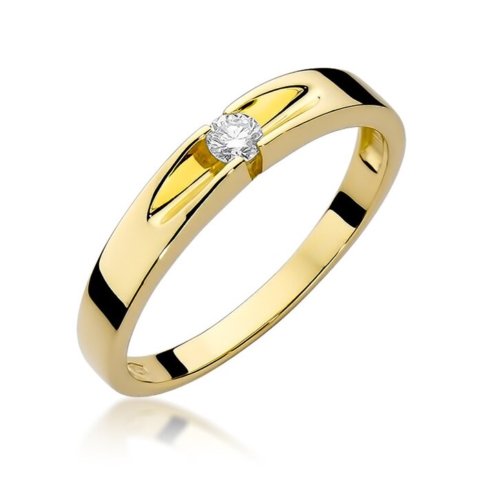 Inel colectia Luxury Aur Galben/Alb 14K cu Diamant 0.08ct