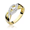 Inel colectia Luxury Aur Galben/Alb 14K cu Diamant 0.10ct