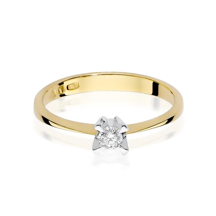 Inel colectia Luxury Aur Galben/Alb 14K cu Diamant 0,12ct image11
