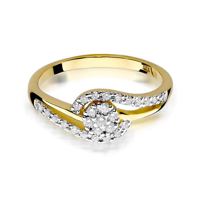 Inel colectia Luxury Aur Galben/Alb 14K cu Diamant 0.17ct