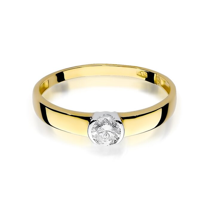 Inel colectia Luxury Aur Galben/Alb 14K cu Diamant 0.25ct