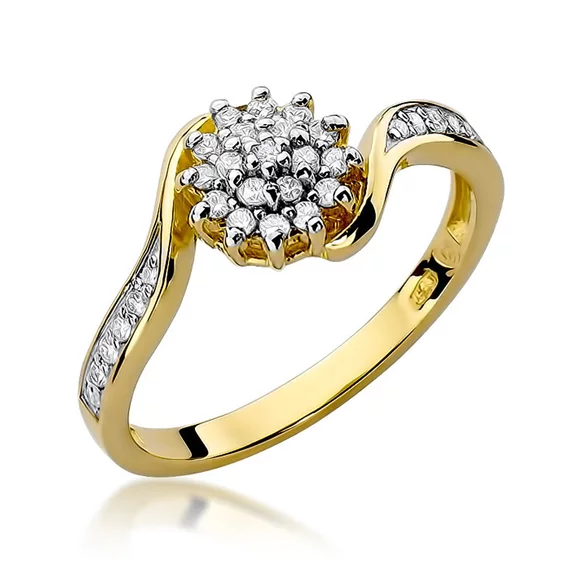 Inel colectia Luxury Aur Galben/Alb 14K cu Diamant 0.26ct