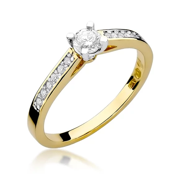 Inel colectia Luxury Aur Galben/Alb 14K cu Diamant 0,36ct