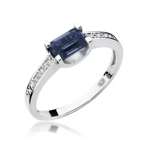 Inel colectia Luxury Aur Galben/Alb 14K cu Safir 0.60ct