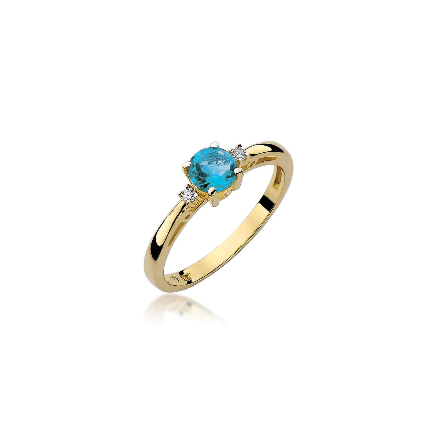 Inel colectia Luxury Aur Galben/Alb 14K cu Topaz 0.50ct