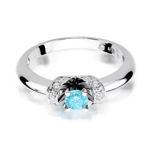 Inel colectia Luxury Aur Galben/Alb 14K cu Topaz 0,50ct