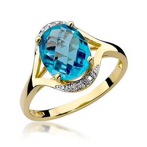 Inel colectia Luxury Aur Galben/Alb 14K cu Topaz 3.00ct