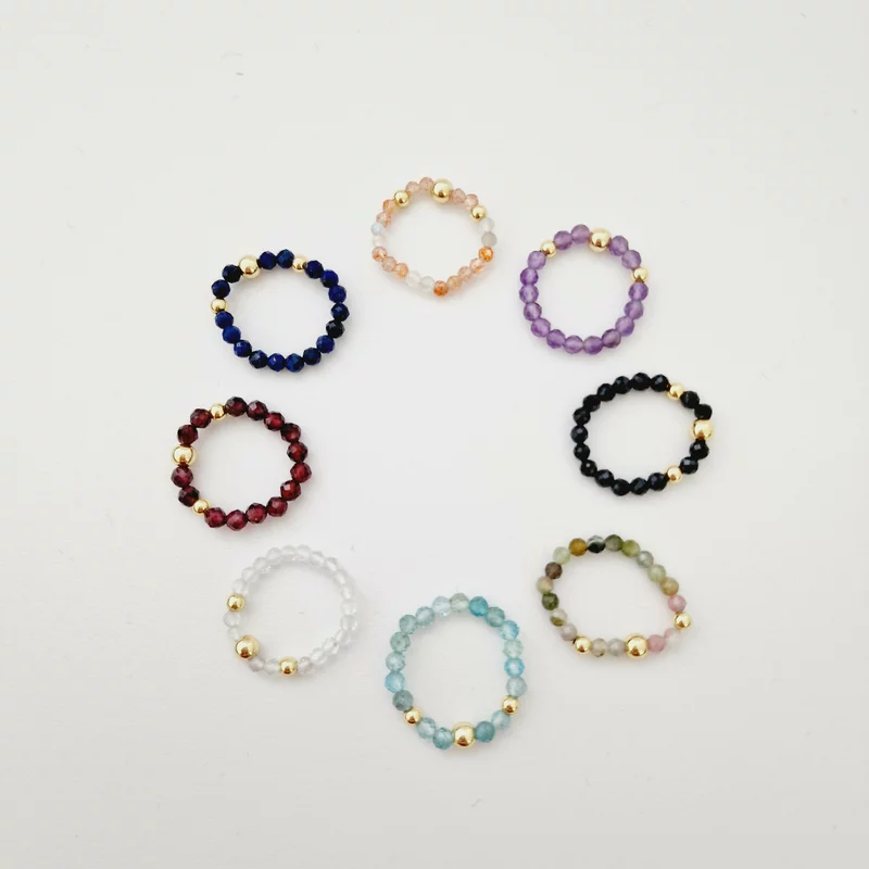 Inel Vitalitate SOLO - Pietre Agat portocaliu & Bilute Argint placat cu Aur Galben 18k picture - 5