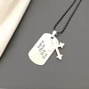 Lant barbatesc - Dog Tag & Cruce - Personalizat nume - Argint 925 matuit
