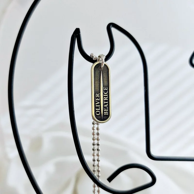 Lant barbatesc - Vector al Directiei - Personalizat nume in relief - Argint 925 picture - 4