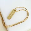 Lant barbatesc - Vector al Directiei - Personalizat nume in relief - Argint 925 placat cu Aur Galben 18K