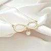 Lant infinit personalizat cu mama si picatura de perla - Argint 925 placat cu Aur Galben 18K