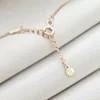 Lant infinit personalizat cu nume si picatura de perla - Argint 925 placat cu Aur Galben 18K