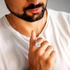 Lant pentru el cu Diamant natural - Pandantiv Busola - Argint 925 Rodiat - Lant barbatesc zale