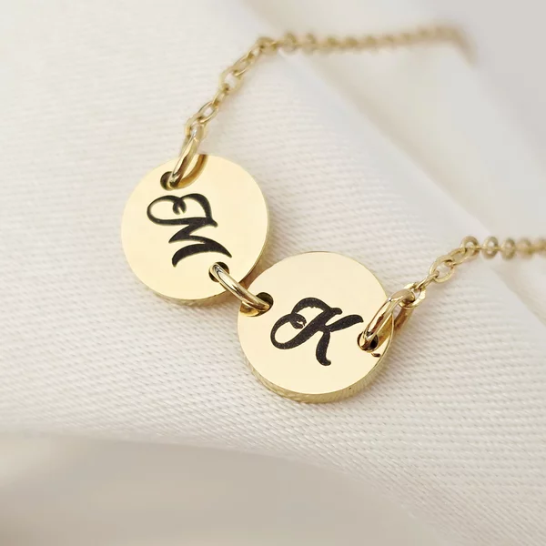 Lantisor Conexiune - 2 Banuti gravati - Otel Inoxidabil 316L