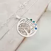 Lantisor Copacul Vietii ARMONIE - Personalizat cu 5 Nume si Cristale Swarovski - Argint 925