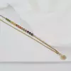 Lantisor cromatic - Simboluri de vara - Model combinat cu 6 cm de lant impletit cu Zirconii multicolore - Argint 925 placat cu Aur Galben 18K