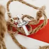 Lantisor Crucea de lemn cu Coroana de spini - Bijuterie cu Har - Argint 925