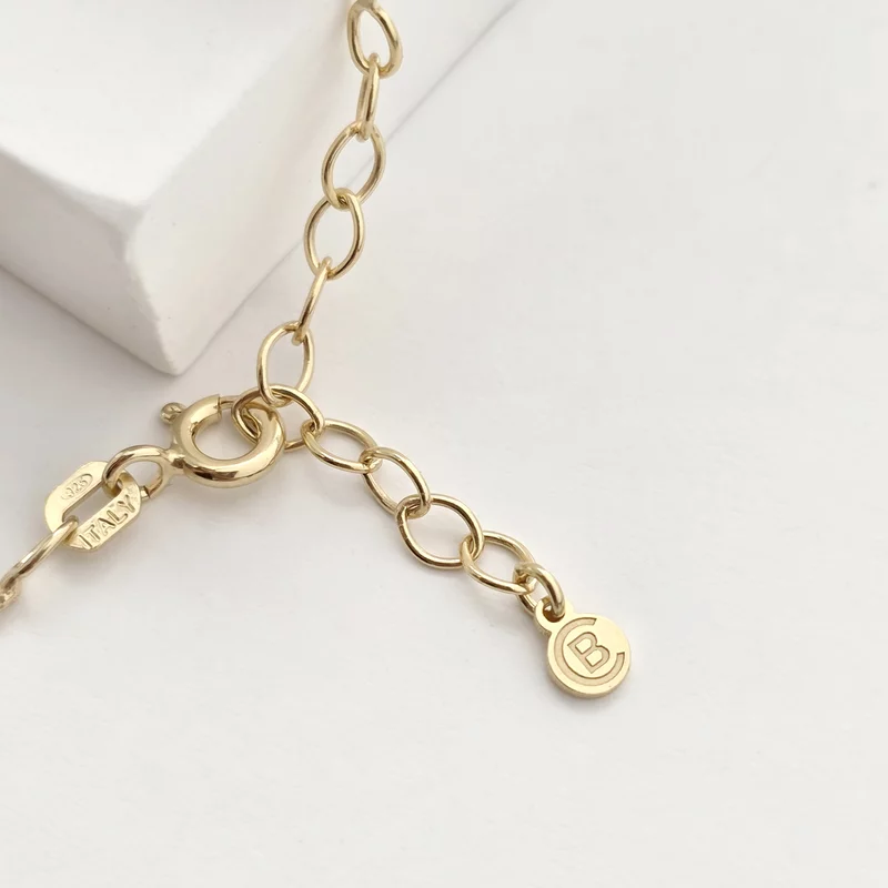 Lantisor cu initiale personalizate - Argint 925 placat cu Aur Galben 18K picture - 4