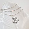 Lantisor cu medalion personalizat - Lup decorat cu email - Argint 925 - Lant cu zale