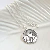 Lantisor cu medalion rotund - Piesă de suflet - mama si bebe Argint 925 - Lant forzatina