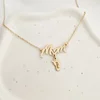 Lantisor cu pandantiv Mom si 1 piciorus - Argint placat cu Aur Galben 18K