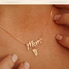 Lantisor cu pandantiv Mom si 1 piciorus - Argint placat cu Aur Galben 18K