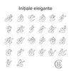 Lantisor cu Perle - Initiala eleganta - Model sirag de perle si 4 bilute - Aur Galben 14K