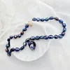 Lantisor cu Perle - model sirag de perle Nugget Peacock  de apa dulce - Argint 925 placat cu Aur Galben 18K