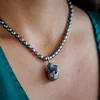 Lantisor cu Perle - model sirag de perle Rice Peacock  de apa dulce - Argint 925 placat cu Aur Galben 18K