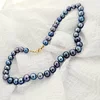 Lantisor cu Perle - model sirag de perle rotunde peacock de apa dulce- Argint 925 placat cu Aur Galben 18K