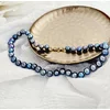 Lantisor cu Perle - model sirag de perle rotunde peacock de apa dulce- Argint 925 placat cu Aur Galben 18K