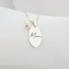 Lantisor cu picatura de Perla - Model pandantiv oval MOM -Argint 925