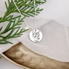 Lantisor festiv cu fotogravura - Portret de felina cu charm perla - Argint 925