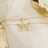 Lantisor In inima mamei - Pandantiv Mama&baieti si inimi cu initiale - Argint 925 placat cu Aur Galben 18K