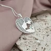 Lantisor Inima - Mama si fiica - Argint 925 cu cristal Swarovski