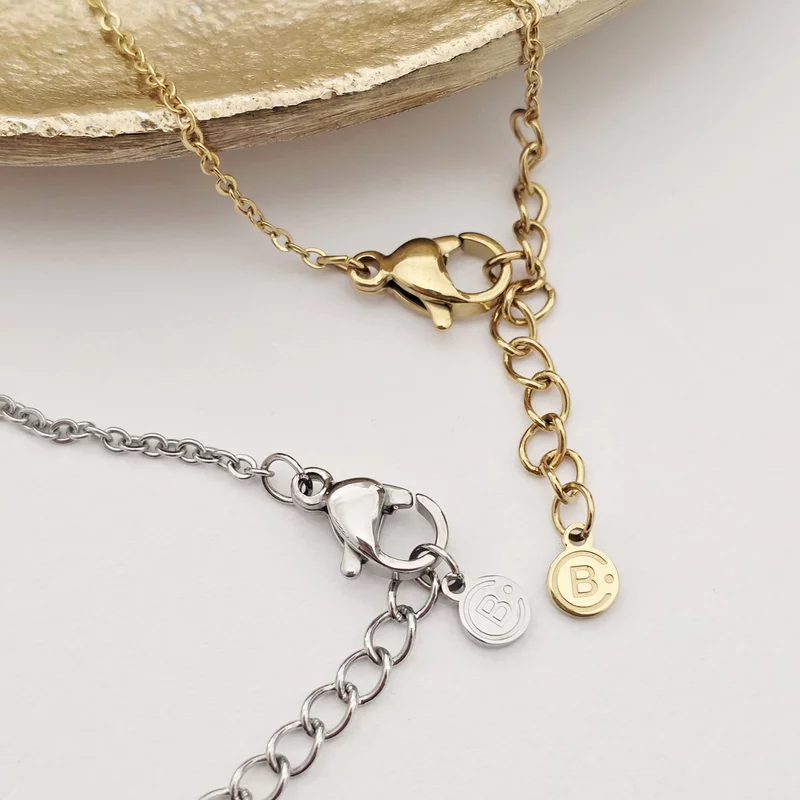 Lantisor Labuta cu initiala gravata - Otel Inoxidabil 316L picture - 6