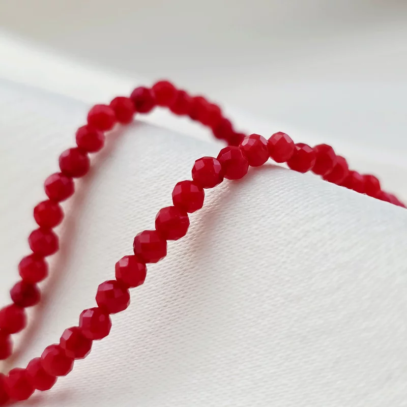 Lantisor Love Name - Pietre Coral & Pandantiv cu Nume si Inima - Argint placat cu Aur Galben 18K picture - 5