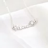 Lantisor mama, simbol floare si Diamant natural - Argint 925