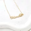 Lantisor mama, simbol floare si Diamant natural - Argint 925 placat cu Aur Galben 18K