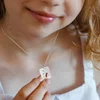 Lantisor MARIA colectia Our Children - Pandantiv fetita cu fular rosu - Argint 925 si email