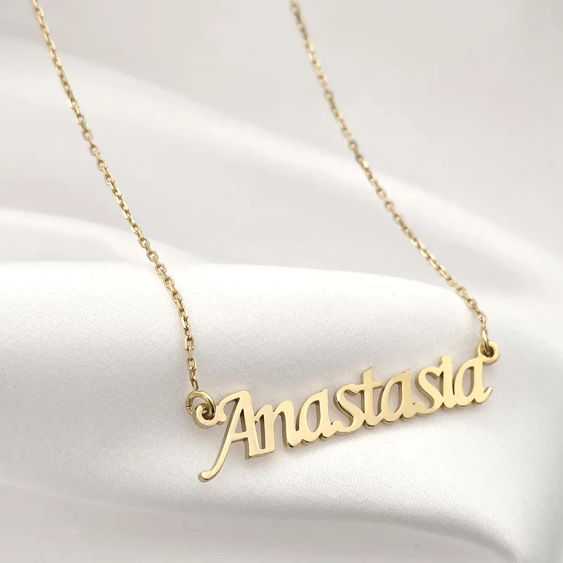 Lantisor Nume - font clasic si elegant - Argint 925 placat cu Aur Galben 18K picture - 2