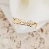 Lantisor personalizat - Nume 4 litere, simbol fluture si Diamant natural - Aur Galben 14 K