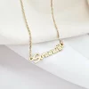 Lantisor personalizat cu Nume si Bufnita decorata cu Diamant natural - Argint 925 placat cu Aur Galben 18K