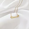 Lantisor personalizat cu Nume si Bufnita decorata cu Diamant natural - Argint 925 placat cu Aur Galben 18K